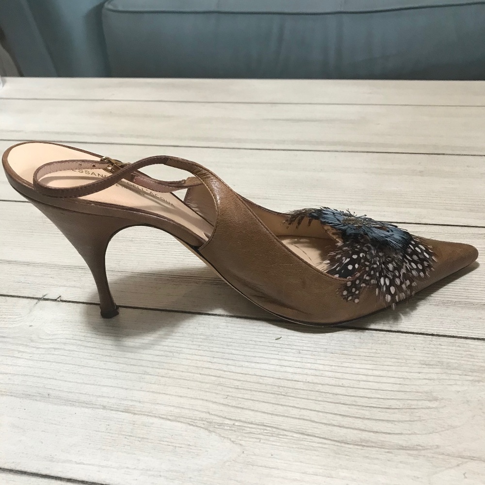 Alessandro Dell'Acqua Feather and Leather Pumps - Picture 6 of 16
